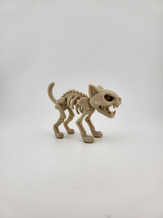 Skeleton Cat Figurine – Cute Halloween Skull Style