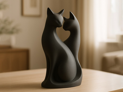 Couple Cats Statue – Minimalist Décor