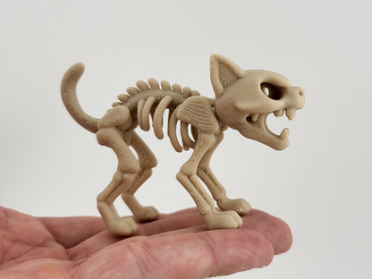 Skeleton Cat Figurine – Cute Halloween Skull Style