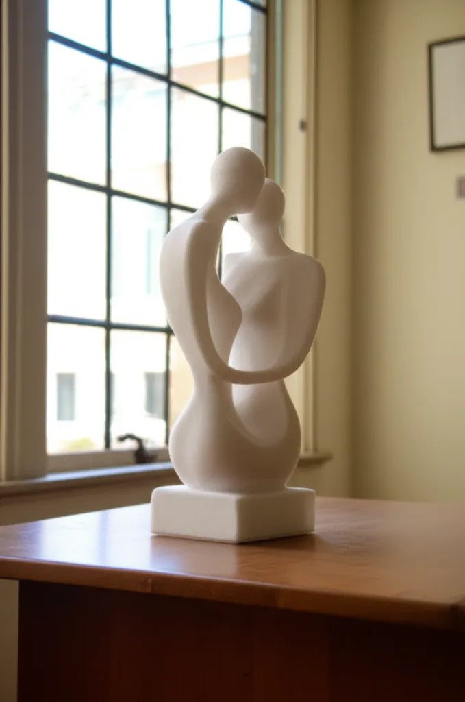 Minimalist Abstract Couple Sculpture – Nordic Style