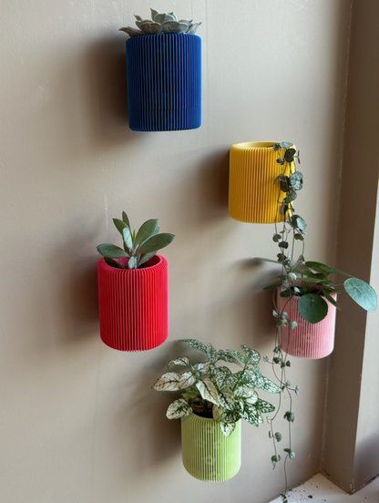 3D Printed Rib Wall Planter – Set of 3 | Minimalist Vertical Garden Décor