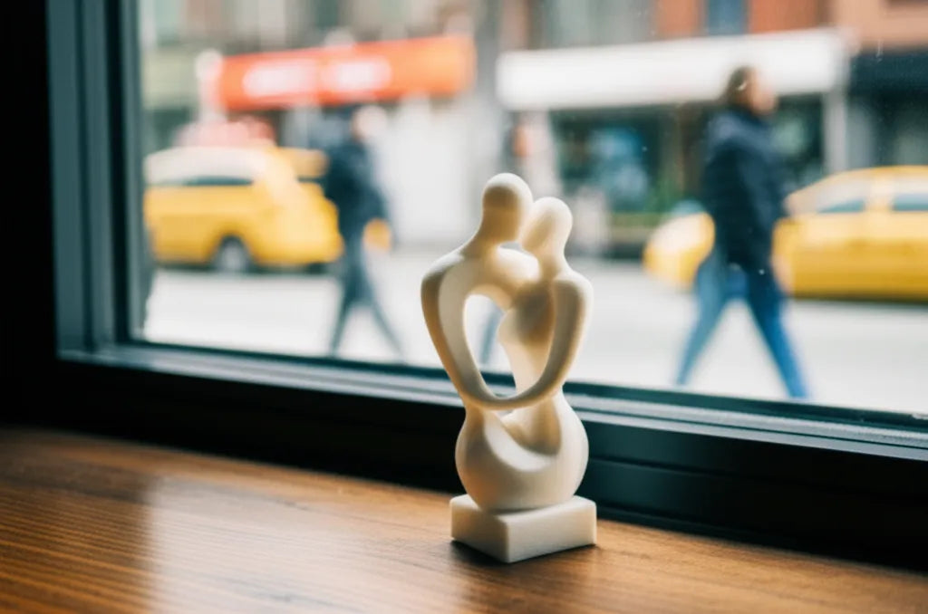 Minimalist Abstract Couple Sculpture – Nordic Style